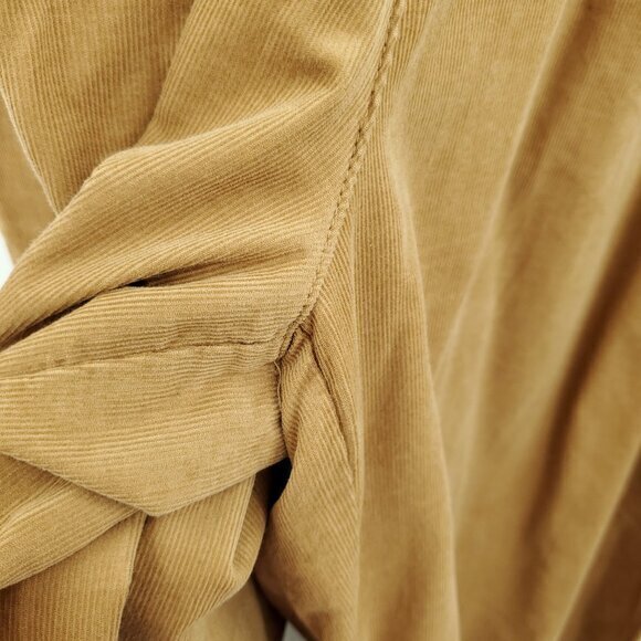 ASOS DESIGN Velvet Dad Pants in Camel 10 Tan Wide Leg Pleated High Rise - Picture 8 of 16